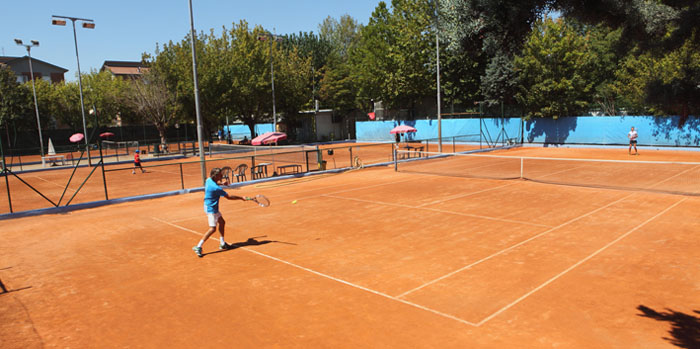 Red clay courts outdoor